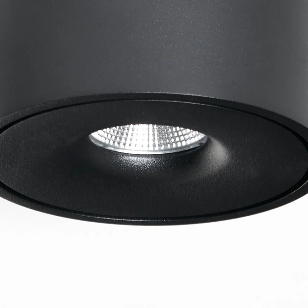 LED-loftlampe Rotari, Ø 12 cm, op & ned, sort^Arcchio Best