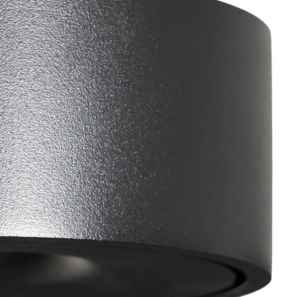 LED-loftlampe Rotari, Ø 12 cm, op & ned, sort^Arcchio Best