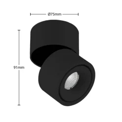 LED-loftspot Rotari, 980lm, 1 lyskilde, sort^Arcchio New