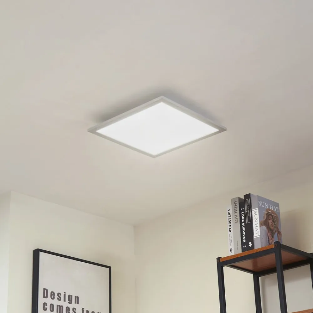 Arcchio LED-panel Lyndra, 40 cm, sølv, aluminium, dæmpbar, CCT