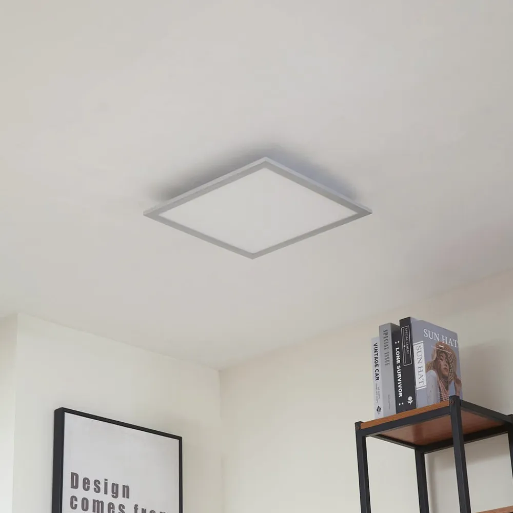 Arcchio LED-panel Lyndra, 40 cm, sølv, aluminium, dæmpbar, CCT