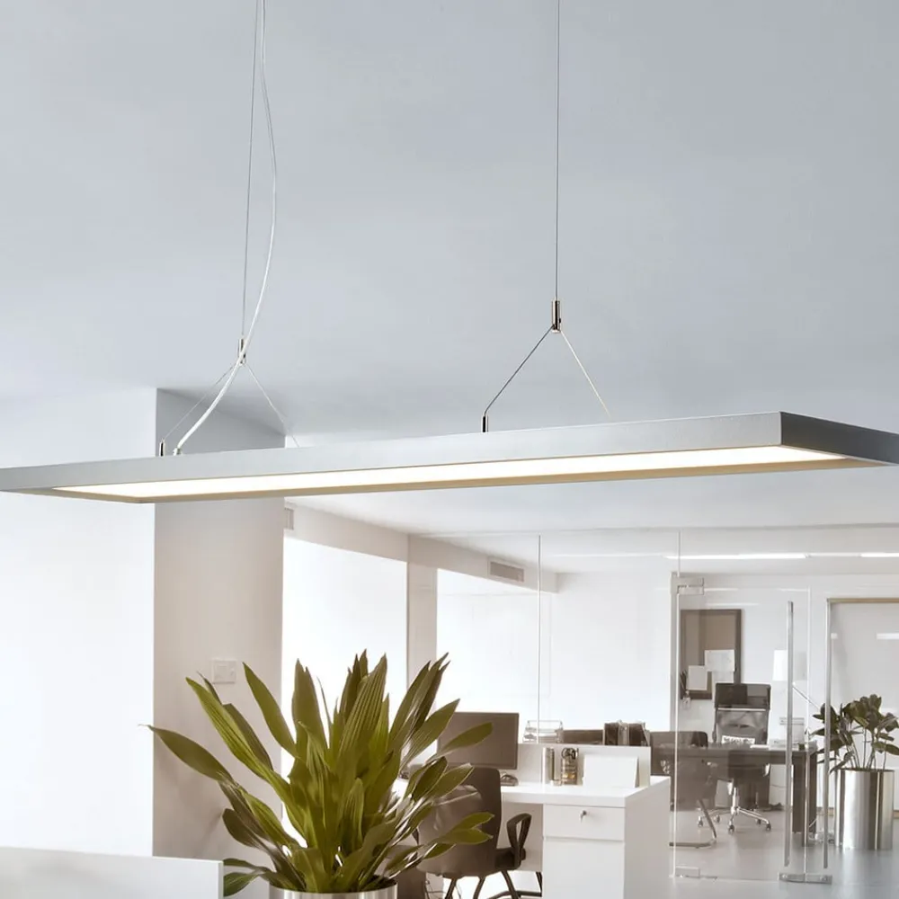 Arcchio Arbejdsrum/Kontor|Pendellamper>LED-pendellampe Dorean, sølv, metal, 120 cm
