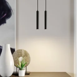 Arcchio Pendellamper>LED-pendellampe Franka, 2 lyskilder, sort, aluminium