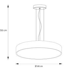 Arcchio LED-pendellampe Vanida, hvid, Ø 60 cm, op/ned