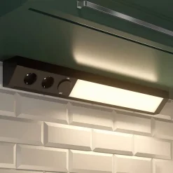 Arcchio LED-underskabsbelysning Ovano, 62 cm, sort, aluminium