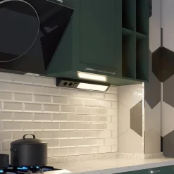 Arcchio LED-underskabsbelysning Ovano, 62 cm, sort, aluminium