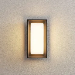 LED-væglampe Ismera, antracit/opal, IP65, glas^Arcchio Best