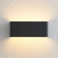 LED-væglampe Karam, 20 cm, sort, metal, op/ned^Arcchio