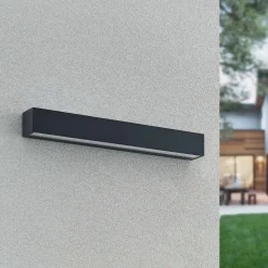 Arcchio LED-væglampe Lengo, 50 cm, 2 lyskilder, antracit, CCT