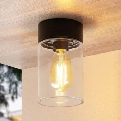 Arcchio Udendørs Loftlamper>Liljana udendørs loftslampe, IP65, sort