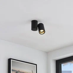 Arcchio loftlampe Gesina, 1 lyskilde, sort, aluminium, 11,6 cm