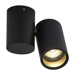 Arcchio loftlampe Gesina, 1 lyskilde, sort, aluminium, 11,6 cm