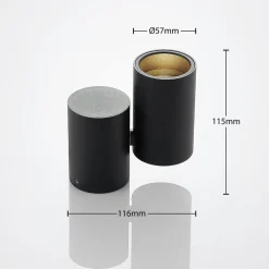 Arcchio loftlampe Gesina, 1 lyskilde, sort, aluminium, 11,6 cm