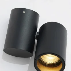 Arcchio loftlampe Gesina, 1 lyskilde, sort, aluminium, 11,6 cm