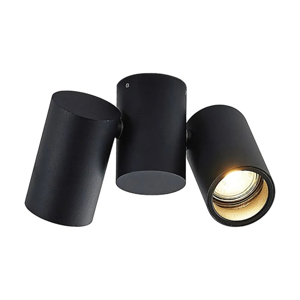 Arcchio loftlampe Gesina, 2-lys, sort, aluminium, 17,5 cm