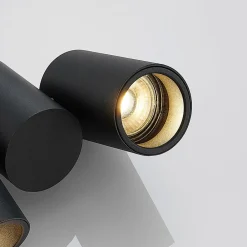 Arcchio loftlampe Gesina, 2-lys, sort, aluminium, 17,5 cm