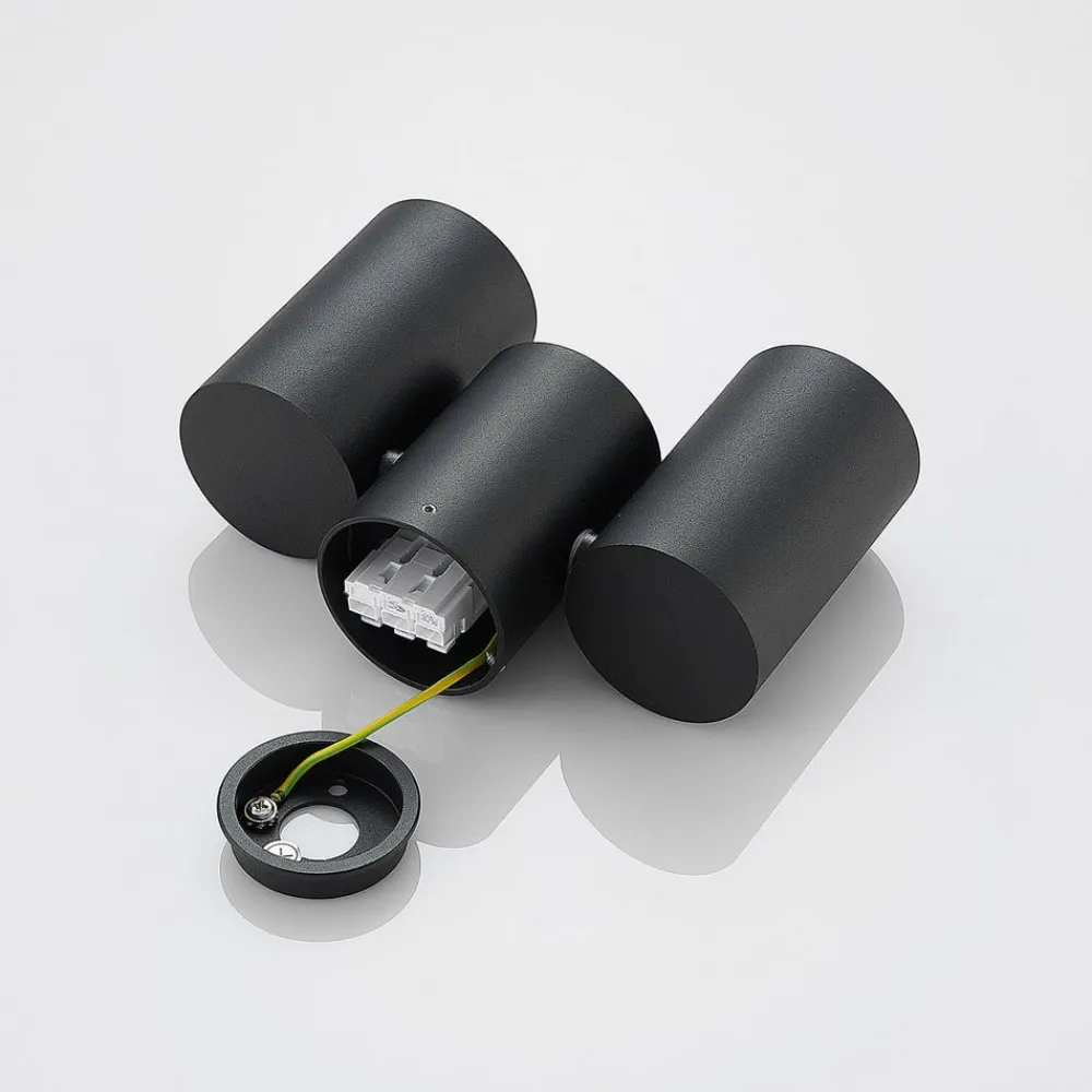 Arcchio loftlampe Gesina, 2-lys, sort, aluminium, 17,5 cm