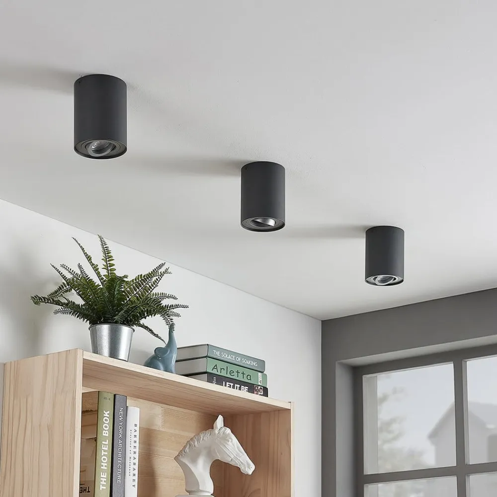 Arcchio Loftlamper|Loftlamper>loftspot Jolina, rund, antracit, sæt med 2, aluminium