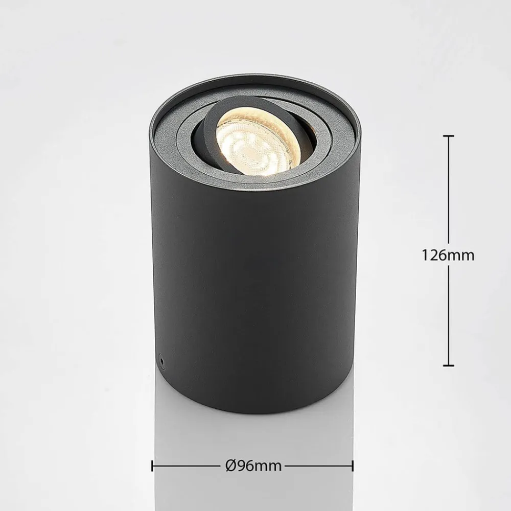 Arcchio Loftlamper|Loftlamper>loftspot Jolina, rund, antracit, sæt med 2, aluminium