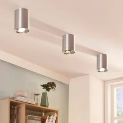 Arcchio loftspot Jolina, rund, grå, 13 cm, metal