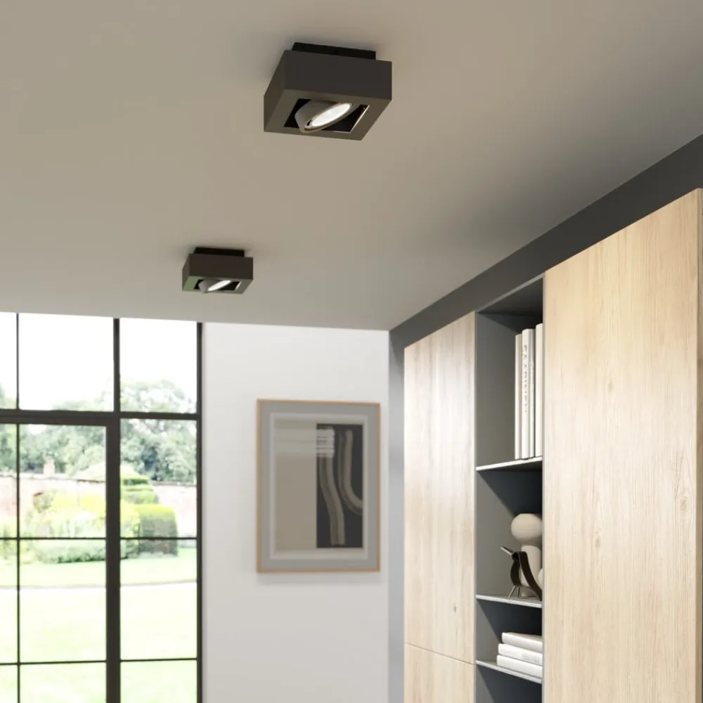 Arcchio loftspot Ronka, grå, 19 cm x 19 cm, GU10