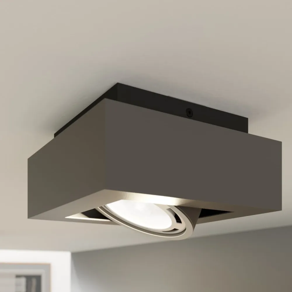 Arcchio loftspot Ronka, grå, 19 cm x 19 cm, GU10