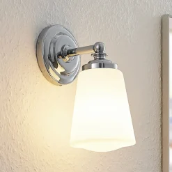 Mahdi væglampe til badeværelset, krom, glas, 11 cm, IP44^Arcchio Discount