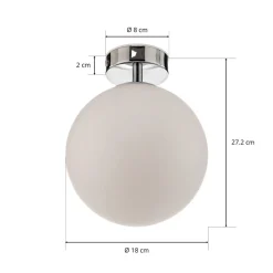 Maviris LED-loftlampe til badeværelset, kugle, 18 cm^Arcchio