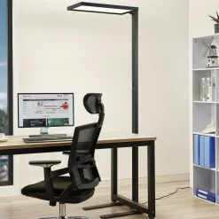 Nelus LED-gulvlampe til kontor, sort sensor^Arcchio Best