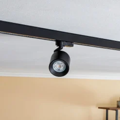 skinnespot Brinja, sort, Ø 7 cm, 3-faset^Arcchio Hot