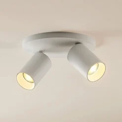 Arcchio spotlight Brinja, hvid, rund, Ø 6 cm, 2 lyskilder, GU10