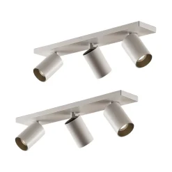 Arcchio Gang|Loftlamper>spotlight Brinja, sæt med 2, hvid, kantet, 3 lyskilder, GU10