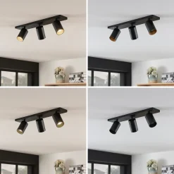 spotlight Brinja, sæt med 2, sort, kantet, 3 lyskilder^Arcchio