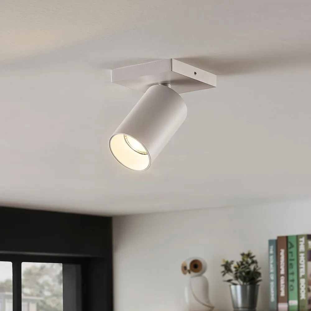 Arcchio spotlight Brinja, hvid, kantet, Ø 6 cm, 1 lyskilde, GU10