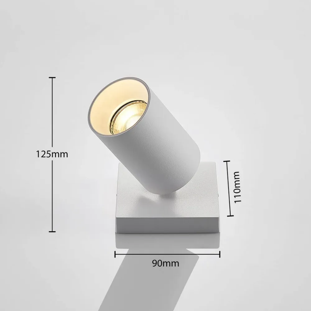 Arcchio spotlight Brinja, hvid, kantet, Ø 6 cm, 1 lyskilde, GU10