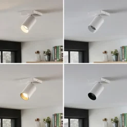 Arcchio spotlight Brinja, hvid, kantet, Ø 6 cm, 1 lyskilde, GU10