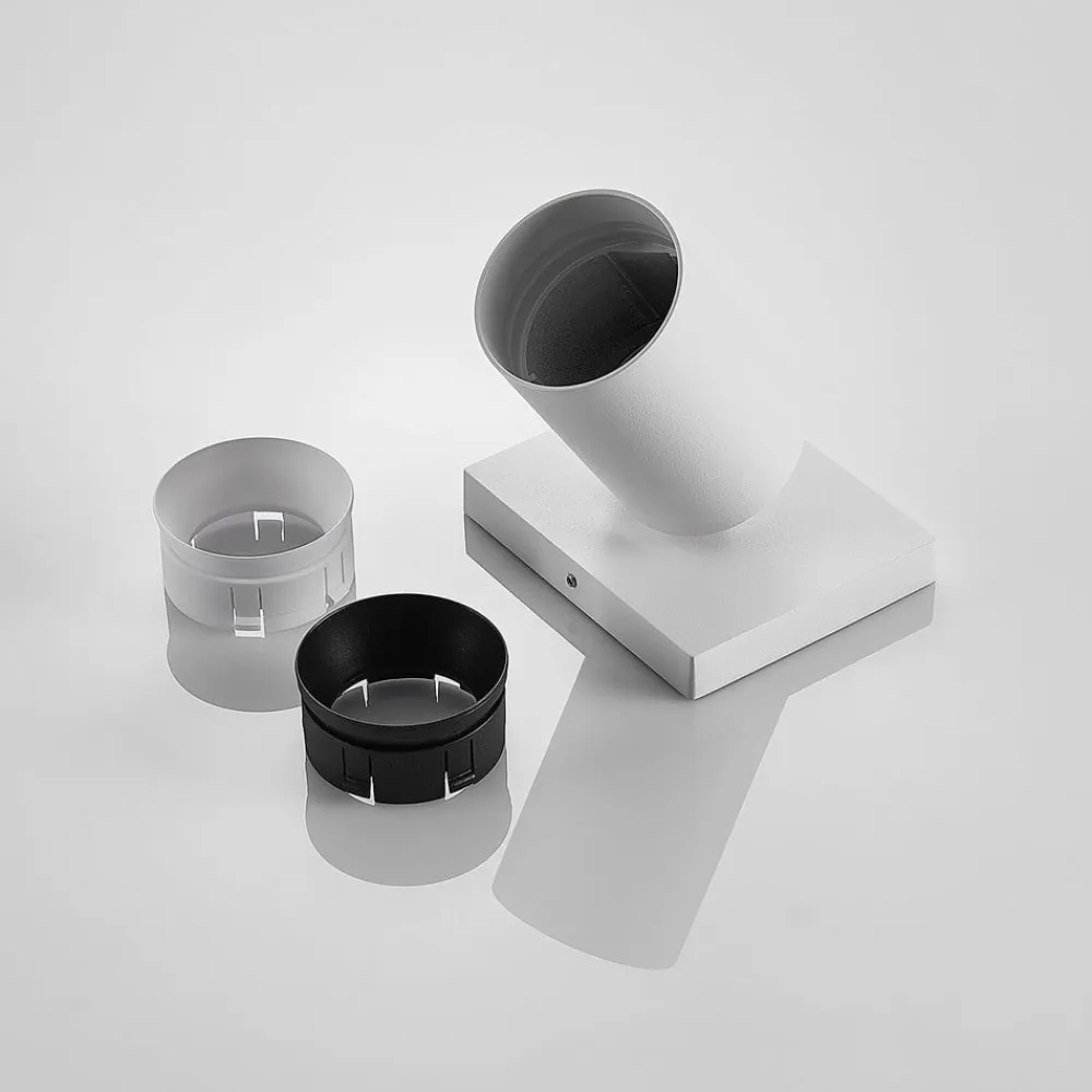 Arcchio spotlight Brinja, hvid, kantet, Ø 6 cm, 1 lyskilde, GU10