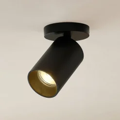 Arcchio Gang|Loftlamper>spotlight Brinja, sort, rund, 12 cm høj, Ø 6 cm