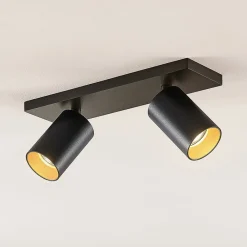 Arcchio Loftlamper|Pendellamper>spotlight Brinja, sort, kantet, Ø 6 cm, 2-faset, GU10