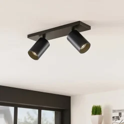 Arcchio Loftlamper|Pendellamper>spotlight Brinja, sort, kantet, Ø 6 cm, 2-faset, GU10