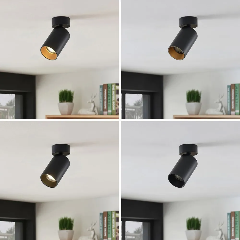 Arcchio spotlight Brinja, sæt med 3, sort, rund, Ø 6cm, GU10