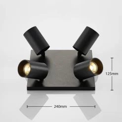 spotlight Brinja, sort, kantet, Ø 6 cm, 4 lyskilder, GU10^Arcchio Clearance