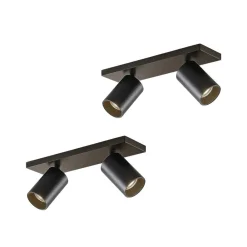 Arcchio Gang|Loftlamper>spotlight Brinja, sæt med 2, sort, kantet, 2 lyskilder