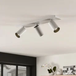 Arcchio spotlight Brinja, hvid, kantet, Ø 6 cm, 3 lyskilder, GU10