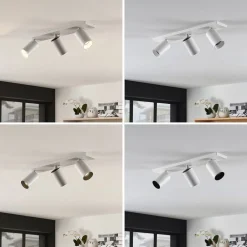 Arcchio spotlight Brinja, hvid, kantet, Ø 6 cm, 3 lyskilder, GU10