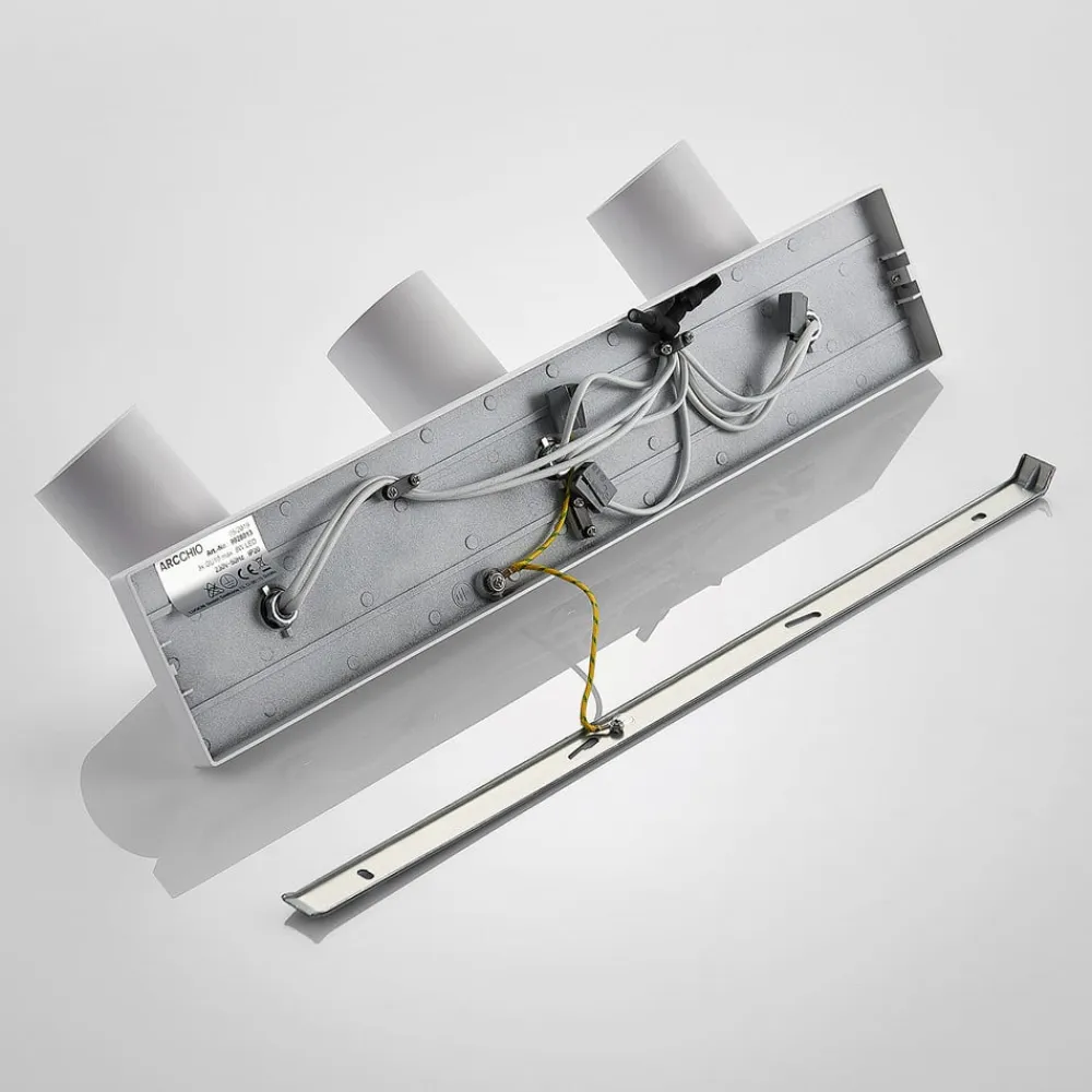 Arcchio spotlight Brinja, hvid, kantet, Ø 6 cm, 3 lyskilder, GU10