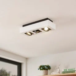 Arcchio spotlight Vince, 36 cm, 3 lyskilder, hvid/sort, GU10