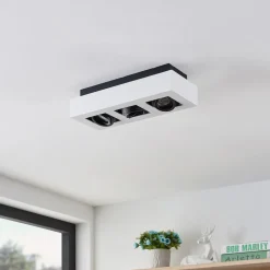 Arcchio spotlight Vince, 36 cm, 3 lyskilder, hvid/sort, GU10