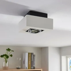 spotlight Vince, 14 x 14 cm, hvid/krom, metal, GU10^Arcchio Hot