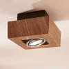 spotlight Vince, 14 x 14 cm, træfarvet, metal, GU10^Arcchio Outlet